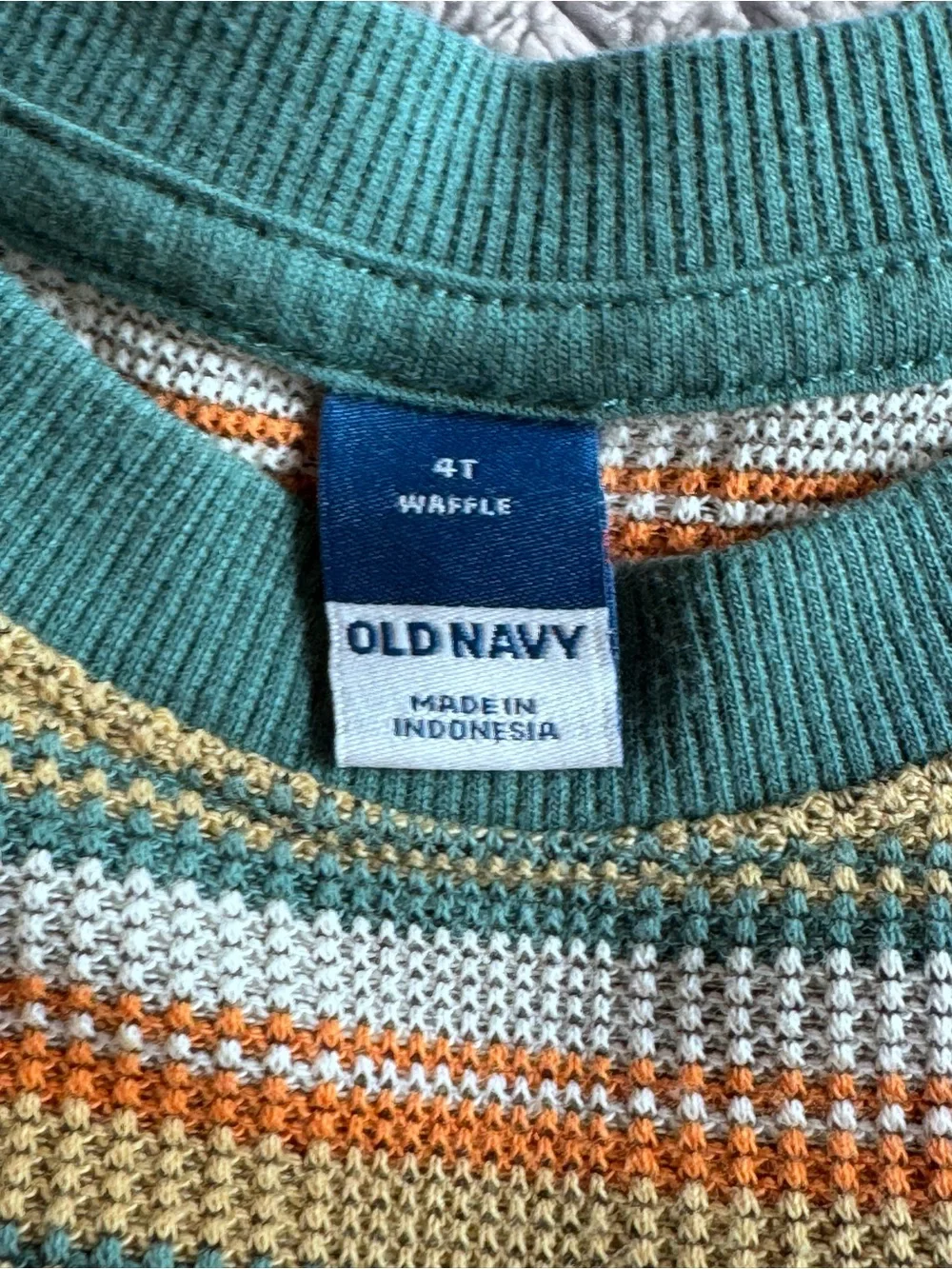 Old Navy Boy Striped Pocket Tee in Teal and Multi-Color Shirt 4T